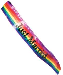 Rainbow Just Married Sash