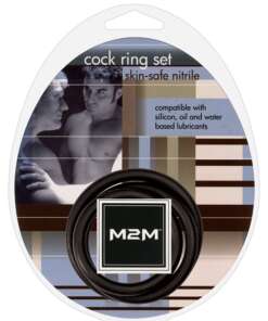 M2M Nitrile Cock Ring - Pack of 3 Black