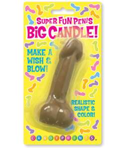 Super Fun Big Penis Candle - Brown