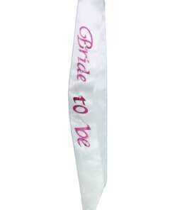Bride to Be Flashing Sash - White
