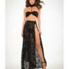 Adore Lace Bandeau Top & Skirt Black MD