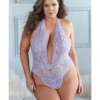 Allure Simone Lace Band Open Teddy Purple 2X/3X