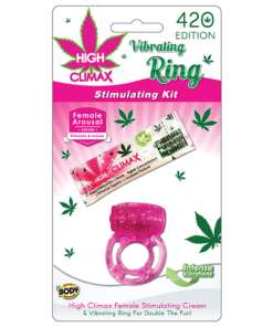 High Climax Vibrating Ring Stimulating Kit w/Hemp Seed Oil - Pink