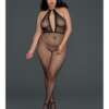 Fishnet Halter Bodystocking Black QN