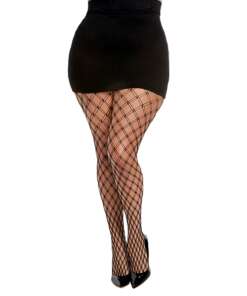Double Knitted Fence Net Pantyhose Black QN
