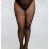 Holiday/Valentines Fishnet Pantyhose w/Rhinestone Back Seam Black QN