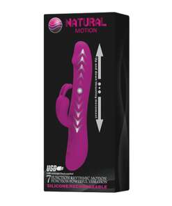 Pretty Love Natural Motion Thrusting Rabbit 7 Function - Fuchsia