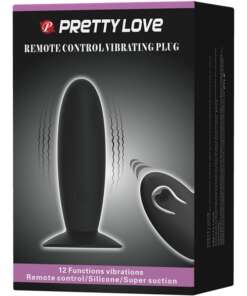Pretty Love Remote Control Vibrating Plug - 12 Function Black