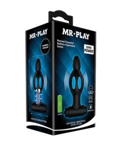 Mr. Play Vibrating Collapsible Anal Plug - Black