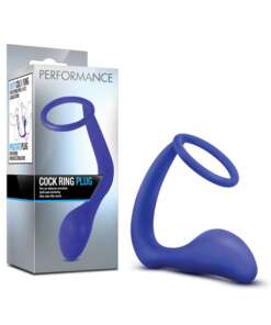 Blush Performance Cock Ring Plug - Indigo