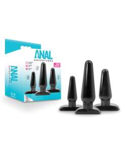 Blush Anal Adventures Basic Plug Kit - Black