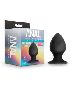 Blush Anal Adventures Platinum Silicone Anal Stout Plug - Large Black