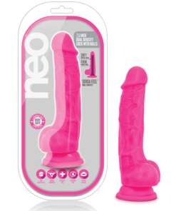 Blush Neo 7.5" Dual Density Cock w/Balls - Neon Pink