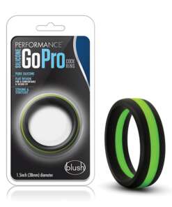 Blush Performance Silicone Go Pro Cock Ring - Black/Green