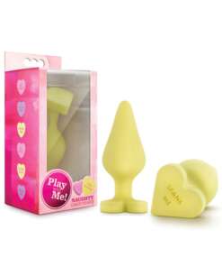 Blush Play With Me Naughty Candy Heart Spank Me Plug - Yellow