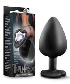 Blush Temptasia Bling Plug w/Gem Large - Black