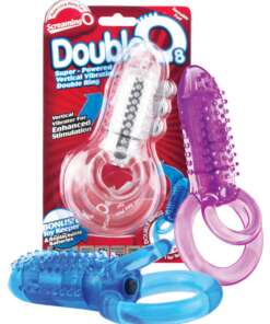 Screaming O DoubleO 8 Vibrating Double Cock Ring - Asst. Colors