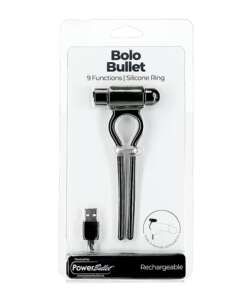 Bolo Bullet Vibrating Adjustable Cock Tie - Black