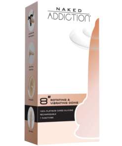 Naked Addiction 8" Rotating & Vibrating Dong - Flesh