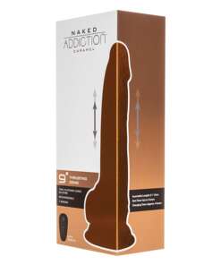 Naked Addiction 9" Thrusting  Dong w/Remote - Caramel