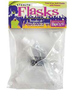 Smuggle Your Booze Soft Flasks & Funnel - 4 oz Set of 4