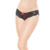 Low Rise Stretch Lace & Satin Panty Black/Red O/S