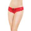 Low Rise Stretch Lace & Satin Panty Red/Black O/S