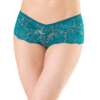 Low Rise Stretch Scallop Lace Booty Short Teal O/S