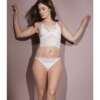 Classic Scallop Stretch Lace Bralette & Crotchless Panty White O/S