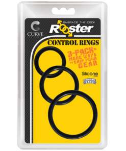 Curve Novelties Rooster Set of 3 Control Rings - Black