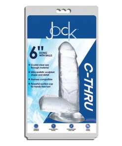 Curve Novelties Jock C-Thru 6" Dong w/Balls - Clear