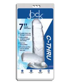 Curve Novelties Jock C-Thru 7" Dong w/Balls - Clear