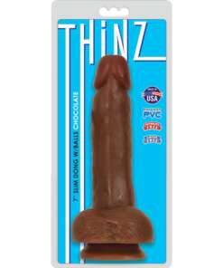 Curve Novelties Thinz 7" Slim Dong w/Balls - Chocolate