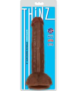 Curve Novelties Thinz 8" Slim Dong w/Balls - Chocolate