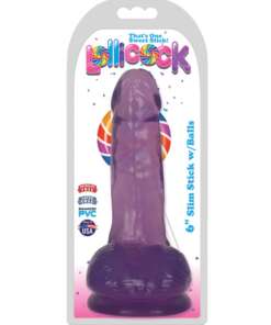 Curve Novelties Lollicock 6" Slim Stick w/Balls - Grape Ice