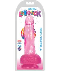 Curve Novelties Lollicock 7" Slim Stick w/Balls - Cherry Ice