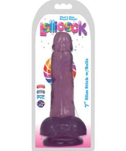 Curve Novelties Lollicock 7" Slim Stick w/Balls - Grape Ice