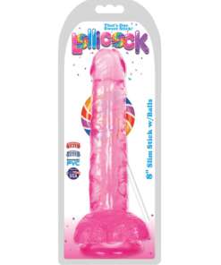 Curve Novelties Lollicock 8" Slim Stick w/Balls - Cherry Ice
