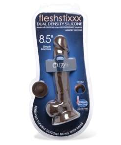 Curve Novelties Fleshstixxx 8.5" Dildo w/Balls - Chocolate