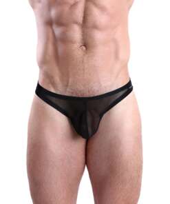 Cocksox Mesh Enhancing Pouch Thong Black Shadow Black MD