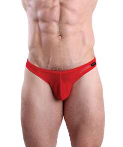 Cocksox Mesh Enhancing Pouch Thong Fiery Red MD