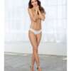 Microfiber Cheeky Panty w/Rhinestone Bride on Back White SM
