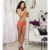 Stretch Lace Open Crotch Short Coral Medium
