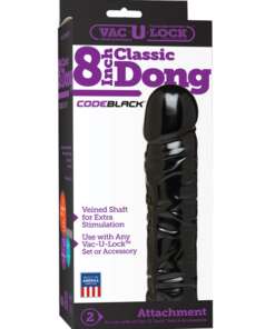 Vac-U-Lock Code Black 8" Classic Dong