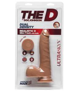 The D 7" Realistic D Slim w/Balls - Caramel