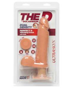 The D 8" Perfect D Vibrating w/Balls - Vanilla