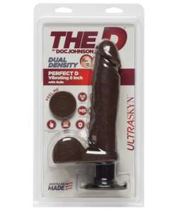 The D 8" Perfect D Vibrating w/Balls - Chocolate
