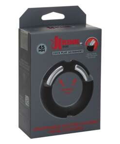 Kink Hybrid Silicone Covered Metal Cock Ring - 45 mm Black