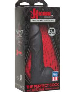 Kink the Perfect Cock 7.5" w/Removable Vac-U-Lock Suction Cup - Black