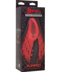 Kink Pumped Rechargeable Automatic Vibrating Pussy Pump - Black/Red
